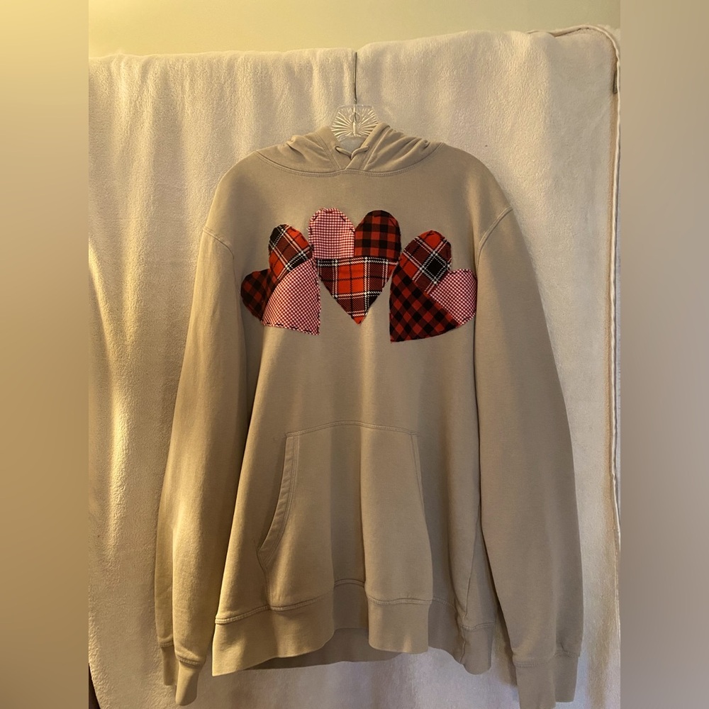 Patchwork Plaid Hearts Hoodie